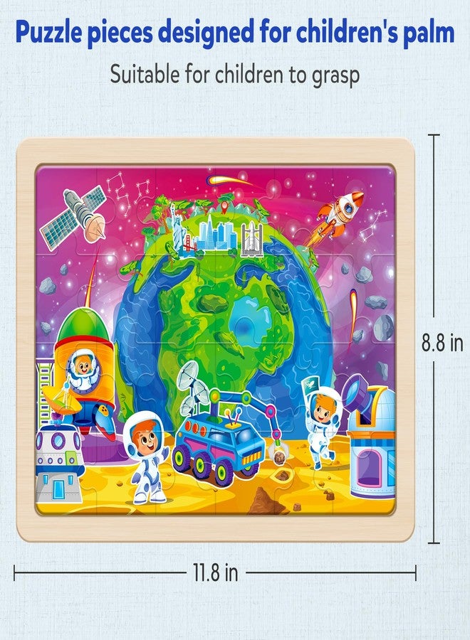 SYNARRY Large US World Earth Solar System Wooden Puzzles for Kids Gift Box(12.2*9.4 in) - FSC Certified, Puzzles for Toddlers 3-5, Puzzles for Kids Ages 4-6, Easter Basket Stuffers Valentines Day Gift - Image 5